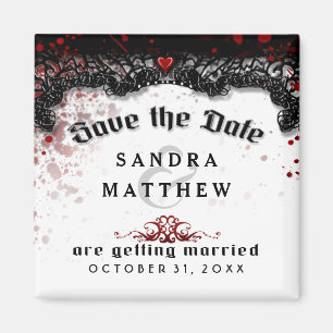 Aimant Mariage de la date de sauvegarde blanche noire éc