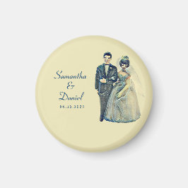 Aimant Mariage de la mariée vintage Enregistrer la date