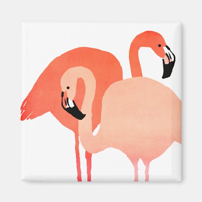 Aimant Mariage de plage de Flamants roses roses (Devant)