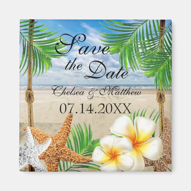 Aimant Mariage de plage tropicale (Devant)