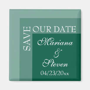 Aimant Mariage de script moderne simple Emerald Green