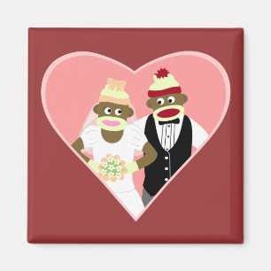 Aimant Mariage de singe de chaussette
