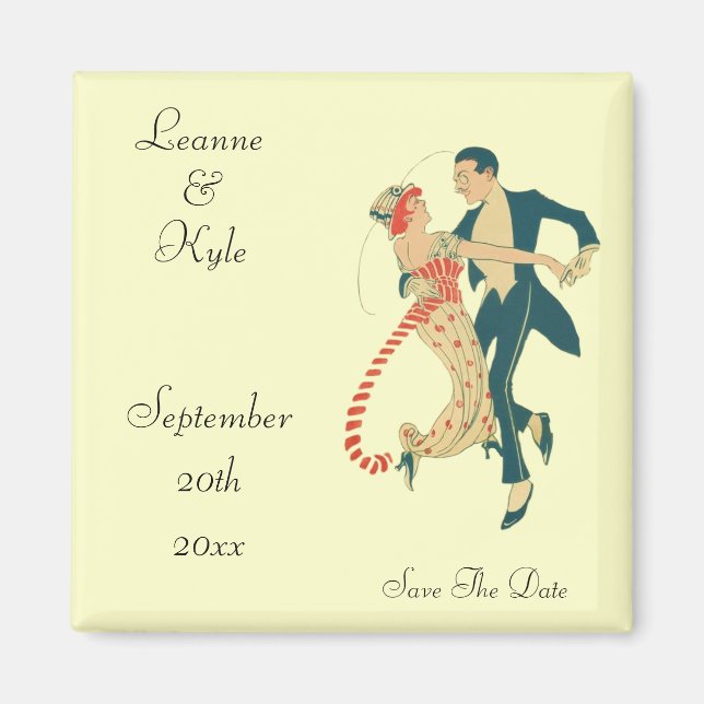 Aimant Mariage des années 1920 Enregistrer la date (Devant)