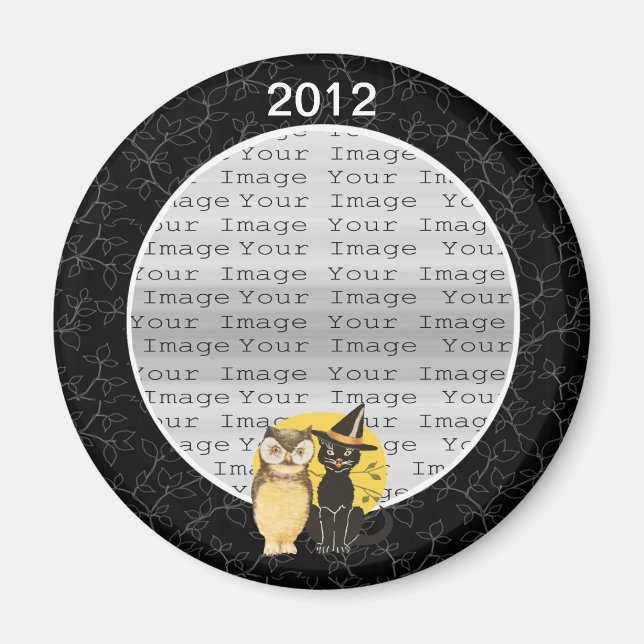 Aimant Mariage d'Halloween Chat & Owl (Devant)