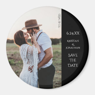 Aimant Mariage Élégant Moderne Sauvez la Date Magazine 
