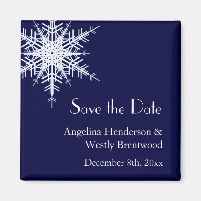 Aimant Mariage en hiver Enregistrer l'aimant Date (Devant)
