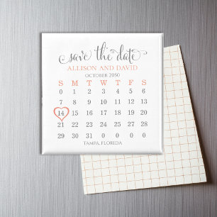 Aimant Mariage Enregistrer la date de vidage 5 lignes Cal