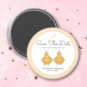 Aimant Mariage Enregistrer La Date Mignonne M. & Mme Mari