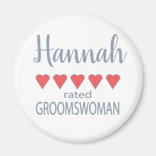 Aimant Mariage et mariage 5 Coeur Groomswoman