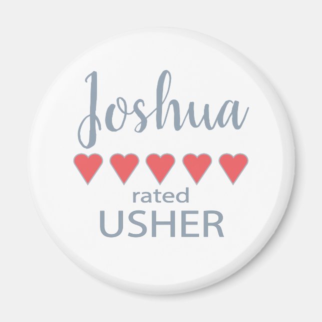 Aimant Mariage et mariage 5 Coeur Usher (Devant)