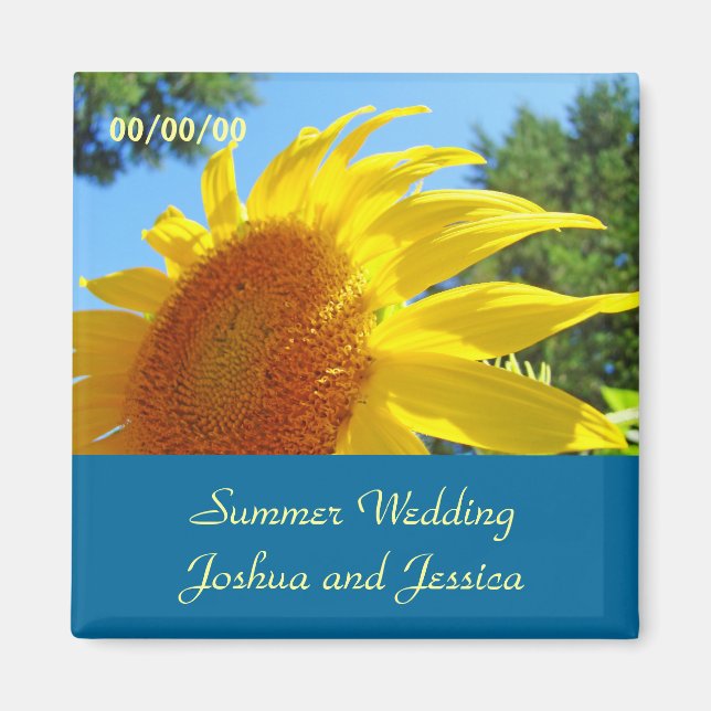 Aimant Mariage Faveurs Mariages été tournesol (Devant)