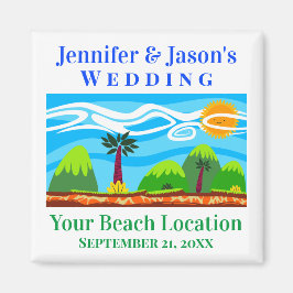 Aimant Mariage Favor Beach Destination Tropicale