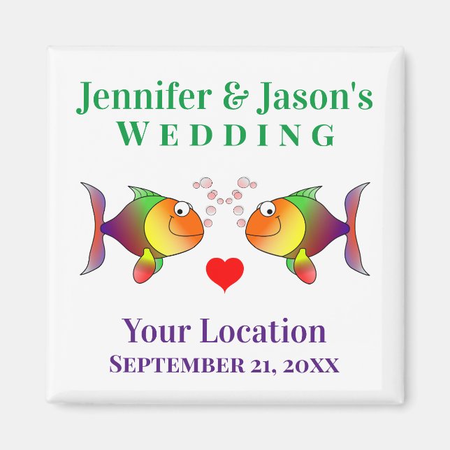 Aimant Mariage Favoriser Fish Cute Tropical Beach Destina (Devant)