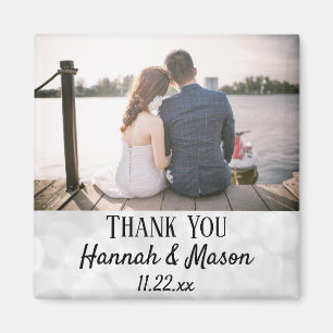 Aimant Mariage Favoriser la typographie moderne Merci pho