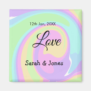 Aimant Mariage fiançailles couple coloré bohpattern