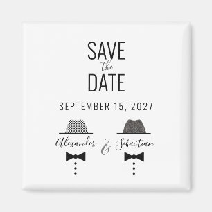 Aimant Mariage Gay Moderne Enregistrer La Date Invitation