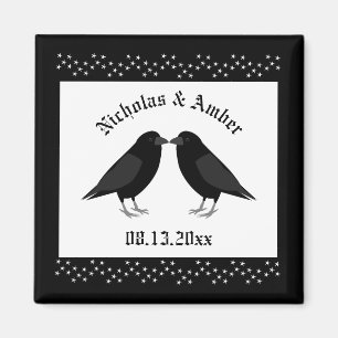 Aimant Mariage gothique Baiser Ravens Personnalisé