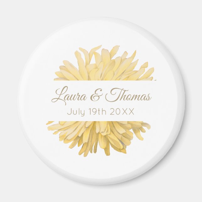 Aimant Mariage jaune et blanc (Devant)