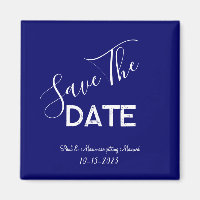 Mariage minimaliste bleu et blanc Enregistrer la d