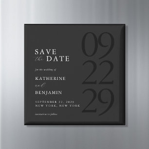 Aimant Mariage Minimaliste Noir Moderne