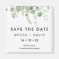 Mariage moderne Eucalyptus Enregistrer l'aimant de