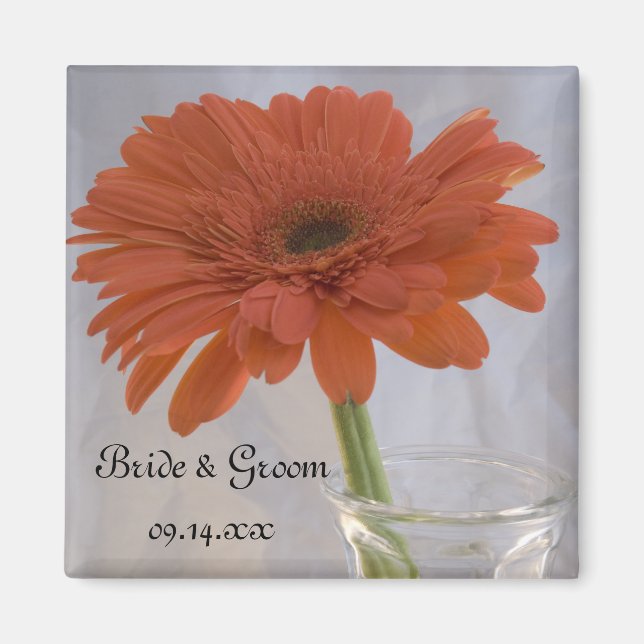 Aimant Mariage orange Daisy (Devant)