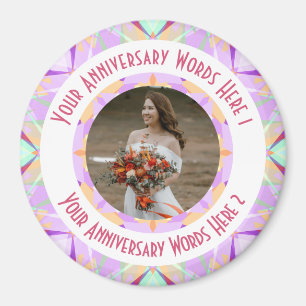Aimant Mariage personnalisé Anniversaire Purple Photo Gre