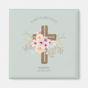 Aimant Mariage personnalisé ou Croix florale de l'anniver