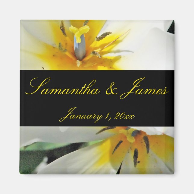 Aimant Mariage personnel Lys blanc intérieur (Devant)