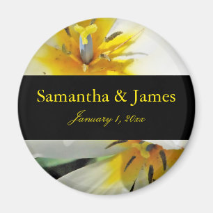 Aimant Mariage personnel Lys blanc intérieur