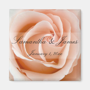 Aimant Mariage personnel Soft Orange Rose