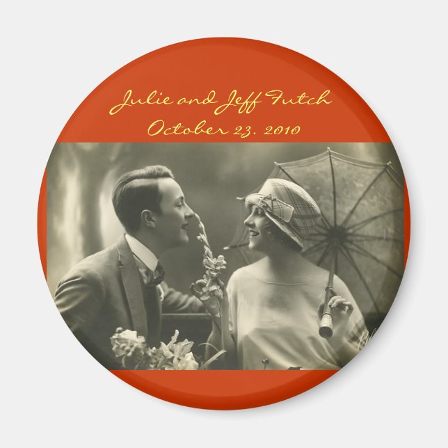 aimant mariage photo vintage (Devant)