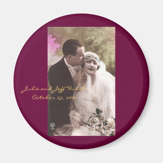 aimant mariage photo vintage (Devant)