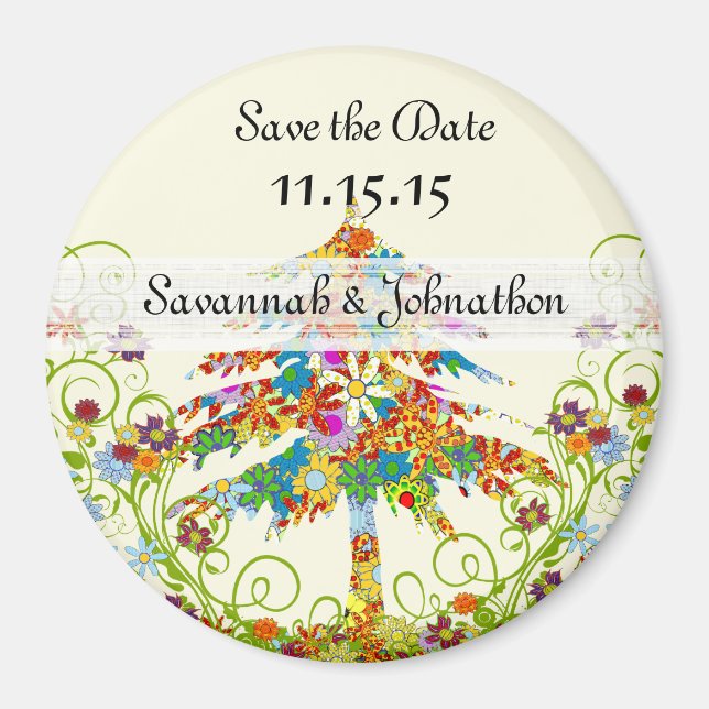 Aimant Mariage Pines Flower Tree (Devant)