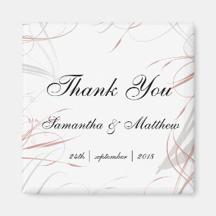 Aimant Mariage Rose et grises