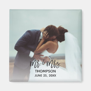 Aimant Mariage simple et moderne photo personnalisée