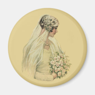 Aimant Mariage vintage, Portrait de mariée victorienne