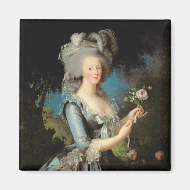 Aimant Marie Antoinette avec un Rose, 1783 (Devant)