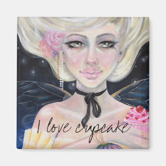 Aimant Marie Antoinette et le cupcake à la cerise