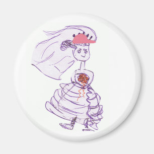 Aimant Mariée Casquette de baseball rose