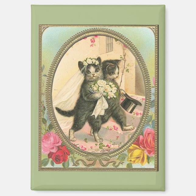 Aimant Mariée de chat et mariage de chambre (Recto)