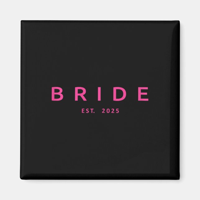 Aimant Mariée Est. mariage de Fête des mariées rose 2025  (Devant)