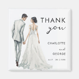 Aimant Mariée Groom Aquarelle Illustration mariage faveur