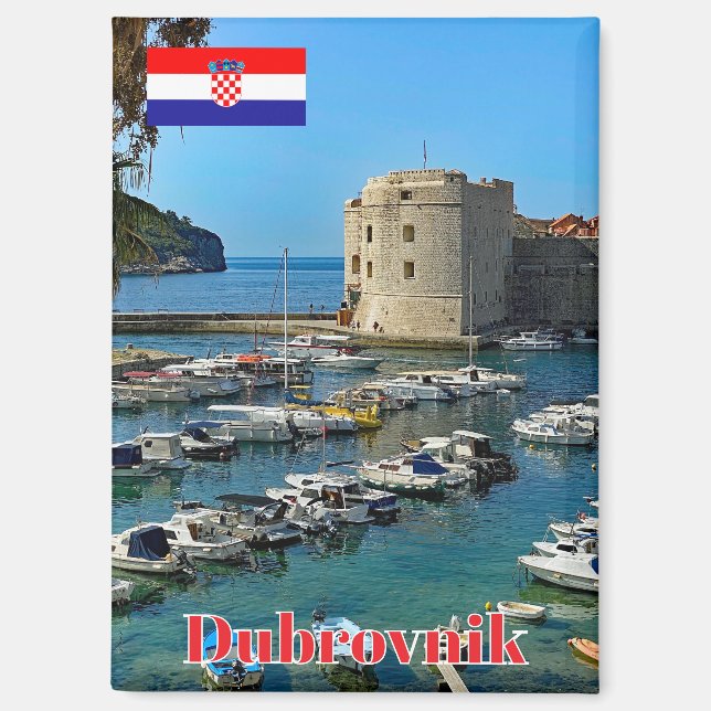 Aimant Marina à Dubrovnik, Croatie Voyage (Recto)