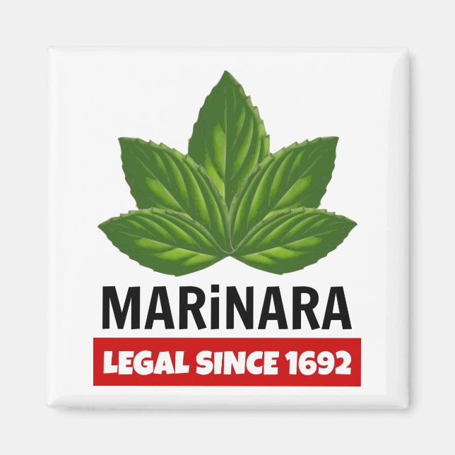 Aimant Marinara Juridique Depuis 1692 Feuilles Basil (Devant)