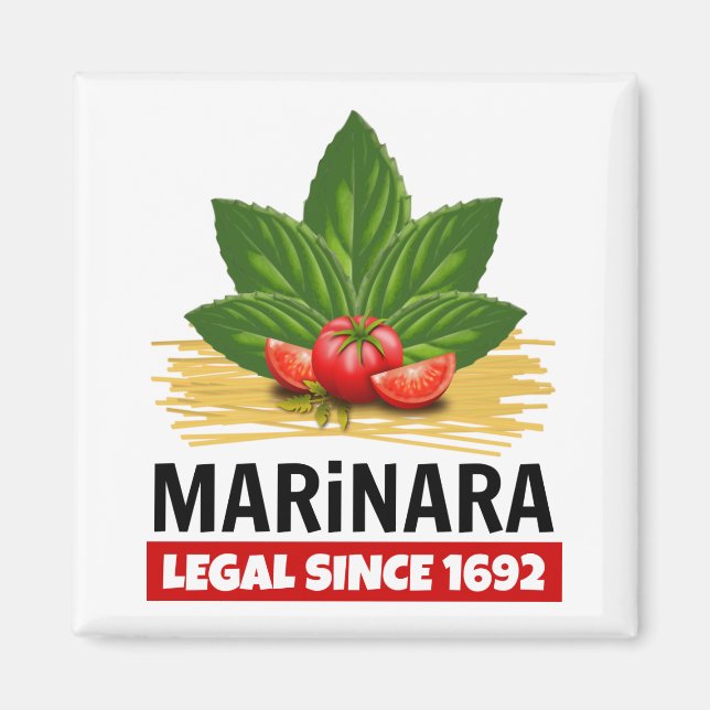 Aimant Marinara Légal Depuis 1692 Basil Tomates Spaghetti (Devant)