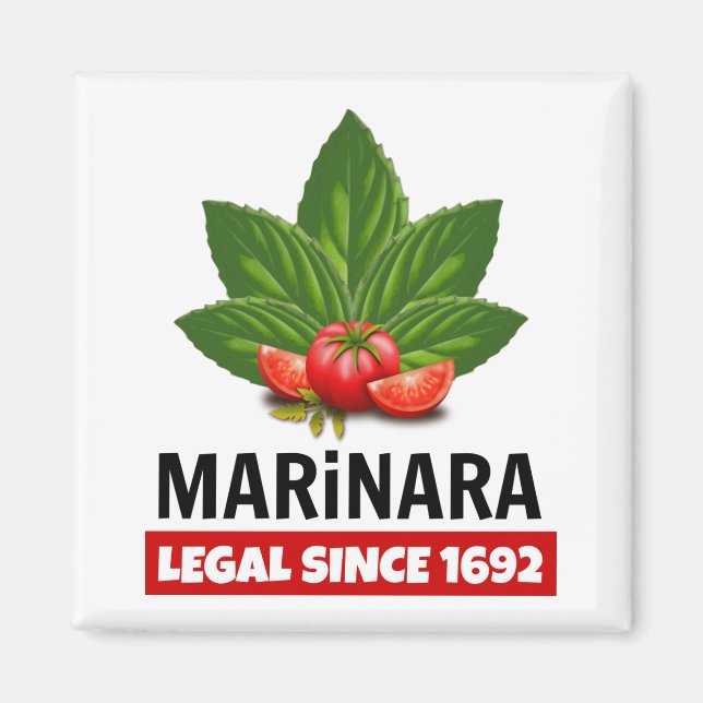 Aimant Marinara Légal Depuis 1692 Tomates Basil (Devant)
