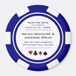 Aimant Marine Blue Casino Poker Chip Mariage Enregistrer 