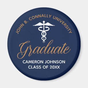 Aimant Marine Blue Gold Médicale School Graduation Keepsa