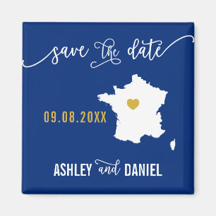 Aimant Marine France Mariage Sauvez la carte des dates